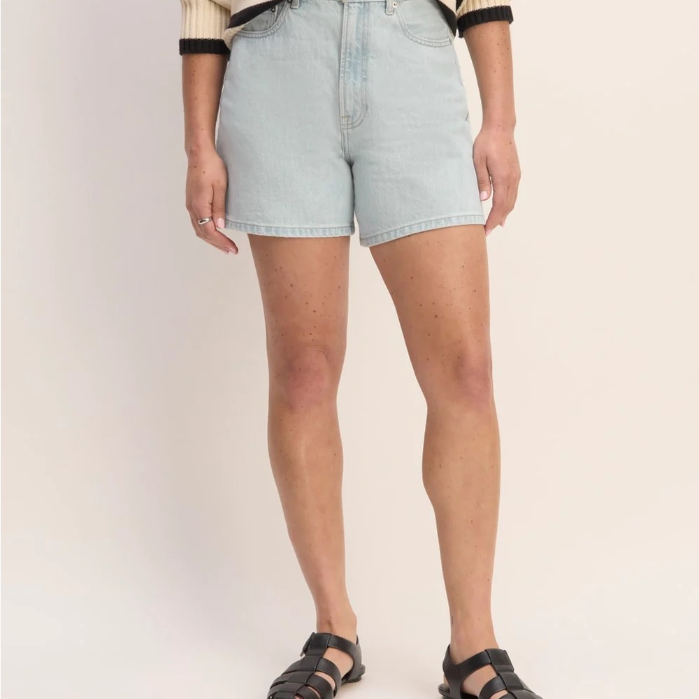 Everlane Light Blue High-Rise Denim Shorts